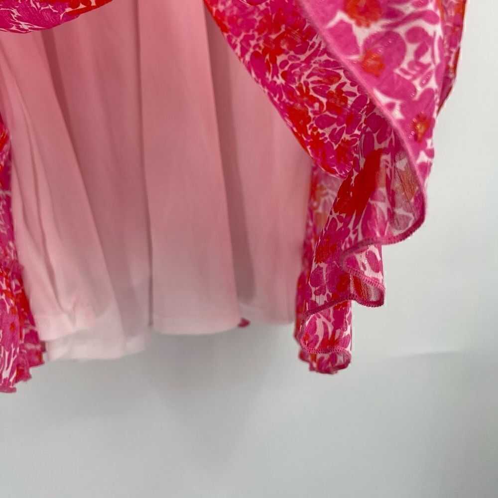 Aakaa floral plunge ruffle dress Sz S - Picture 6 of 10